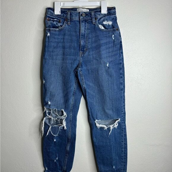 Abercrombie & fitch the mom high rise jeans women’s size 26 blue - Picture 1 of 11